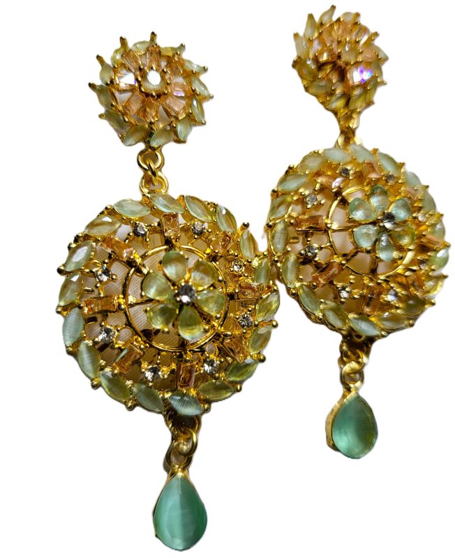 Mint Green Kundan style earrings