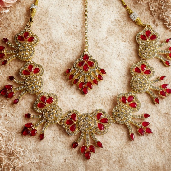 Royal Blue & Gold Kundan Style Necklace Set