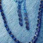 Oval Stone & Silver Statement Necklace Set