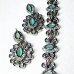 Silver Kundan Style Necklace Set