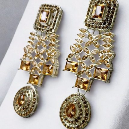 Champagne & Silver Kundan Maang Tikka