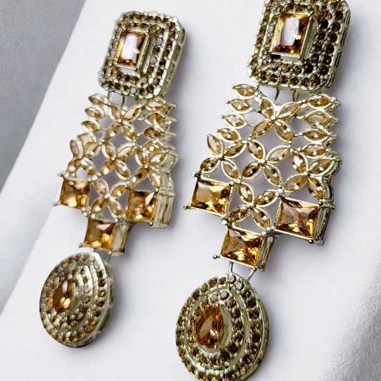 Champagne & Silver Kundan Maang Tikka