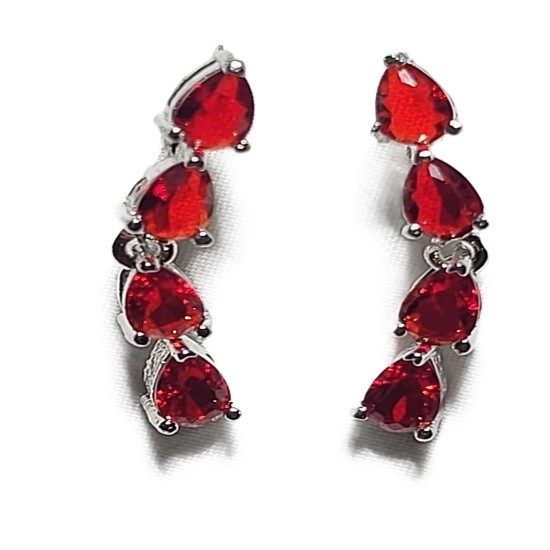 Red Teardrop Earring Set